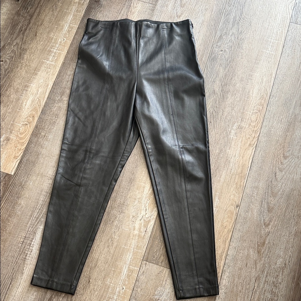 Ann Taylor Black Faux Leather Leggings